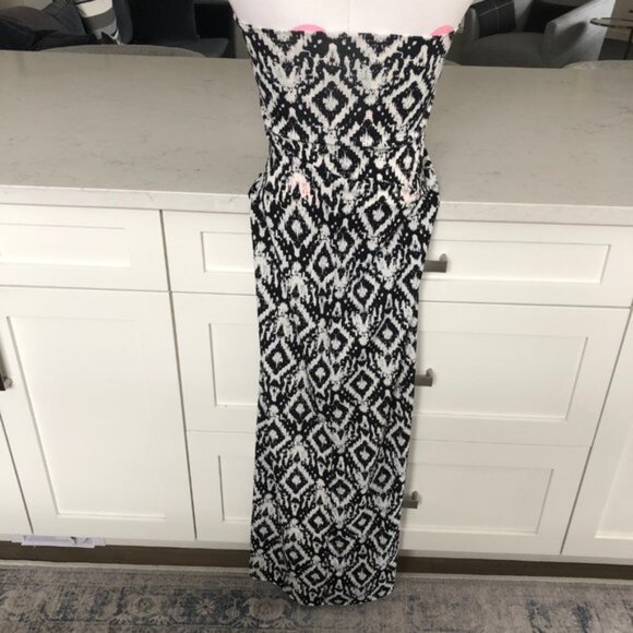 Artizan Robin Signature Pull On Abstract Print Maxi Dress Blk White Sz S NWOT - Picture 6 of 10